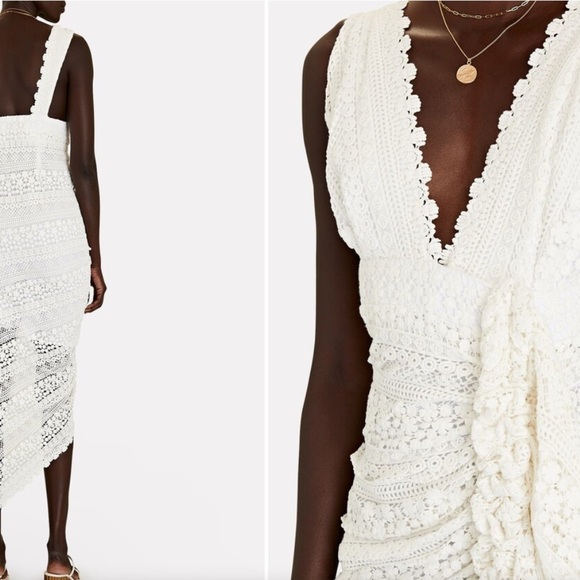 Just BEE Queen Tulum Ruched Crochet Midi Dress size Small - Picture 7 of 14